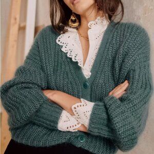 Sezane * Achille Cardigan * Sauge (Sage) * Size XS